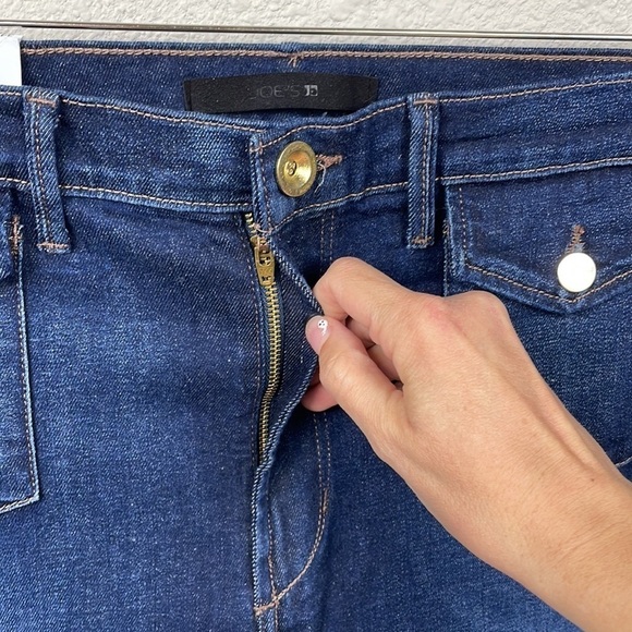 New Joes Jeans 70s Patch Pocket High Rise Bootcut Dark Blue Denim Sz 34 - Picture 5 of 15